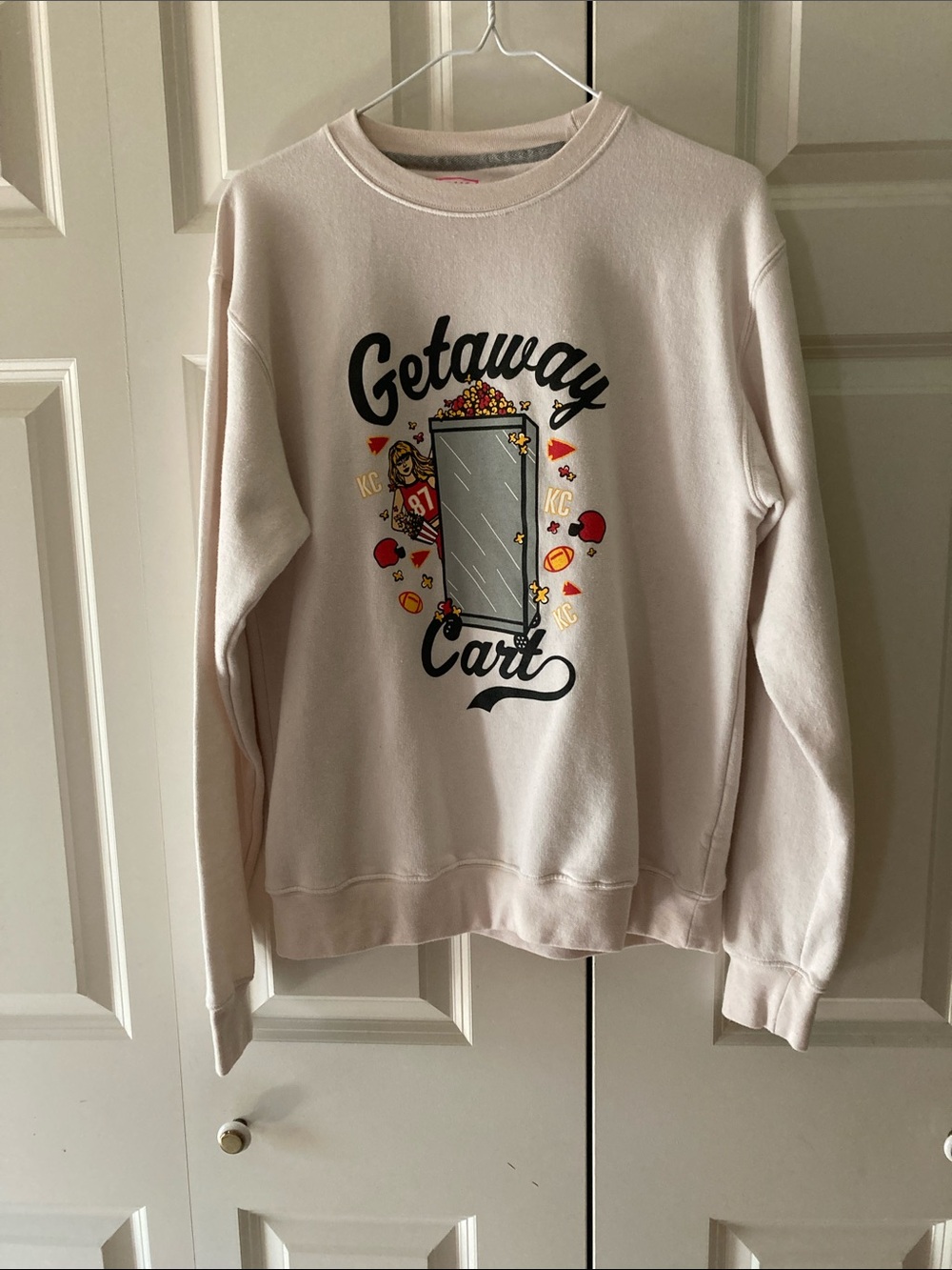 Pink Dinosaur Taylor Swift Getaway Cart Chiefs #87 Travis Kelce M sweatshirt M
